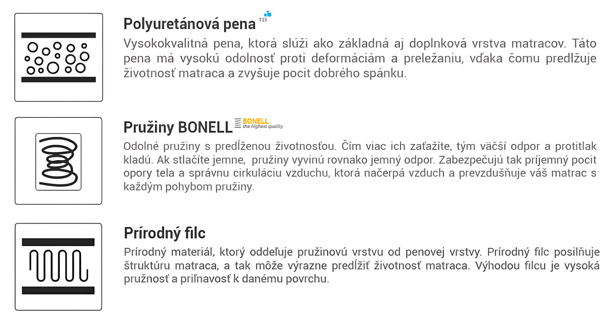 Výhody matraca Pronto